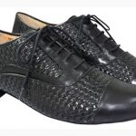 Turin Black Woven Leather